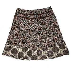 Ann Taylor A-line Floral Mini Skirt Size 0P Brown